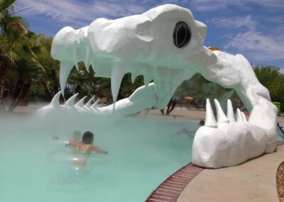 crazy cactus set rattler skull water feature