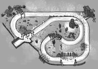 crazy cactus layout and concept art