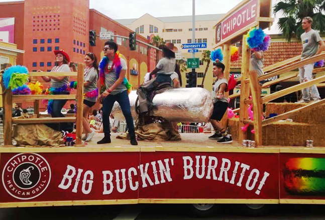 PARADE  FLOAT – CHIPOTLE BUCKIN’ BURRITO